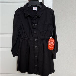 Wonder Nation Button-Up Black Kids Dress